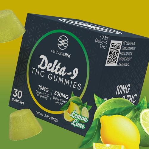 Lemon Lime Delta-9 Gummies - (30ct) 300mg