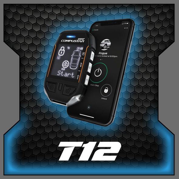 Compustar T12 2-Way LCD Remote Start with Drone, Lock, Unlock, Remote Start Compustar T12 with Drone Remote Start and Security Compustar