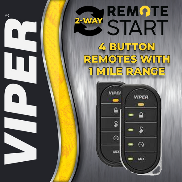 Viper 4 Button 2-way, LED Remote Start ,Lock, Unlock, Basic Installation