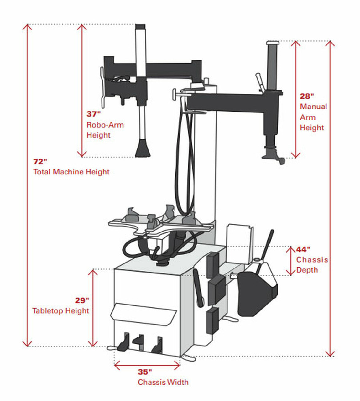 COATS RC55 RIM CLAMP TIRE CHANGER + COATS 13002D DIRECT DRIVE WHEEL