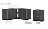 NEWAGE ALUMINUM SLATE 184"W X 24"D OUTDOOR KITCHEN COMBO