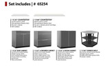 NEWAGE ALUMINUM SLATE 184"W X 24"D OUTDOOR KITCHEN COMBO W/COUNTERTOPS