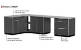 NEWAGE ALUMINUM SLATE 184"W X 24"D OUTDOOR KITCHEN COMBO W/COUNTERTOPS
