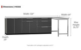 NEWAGE ALUMINUM SLATE 184"W X 24"D OUTDOOR KITCHEN SET W/COUNTERTOPS