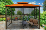 PARAGON OUTDOOR BARCELONA 10X12 GAZEBO WITH RUST TOP & MOSQUITO NETTING