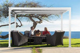 PARAGON OUTDOOR NOVARA 10X12 PERGOLA WITH LOUVERED CANOPY - WHITE