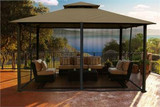 PARAGON OUTDOOR KINGSBURY 11X14 GAZEBO WITH SAND TOP & MOSQUITO NETTING