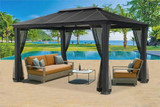 PARAGON OUTDOOR SANTA MONICA 11X16 HARD TOP GAZEBO WITH MOSQUITO NETTING