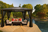 PARAGON OUTDOOR MADRID 10X13 HARD TOP GAZEBO WITH MOSQUITO NETTING