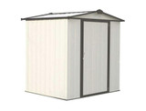 ARROW EZEE SHED STEEL STORAGE 6 X 5 FT. GALVANIZED LOW GABLE CREAM WITH CHARCOAL TRIM