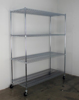 SAFERACKS 72"H X 60"W X 24"D 4-TIER NSF WIRE SHELVING