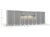NEWAGE PRO SERIES 3.0 WHITE 14 PC SET W/BAMBOO TOP, LED LIGHTS & BACKSPLASH