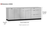 NEWAGE STAINLESS STEEL 96"W X 24"D OUTDOOR KITCHEN SET W/COUNTERTOP