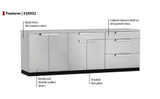 NEWAGE STAINLESS STEEL 96"W X 24"D OUTDOOR KITCHEN SET W/COUNTERTOP