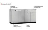 NEWAGE STAINLESS STEEL 64"W X 24"D OUTDOOR KITCHEN SET W/COUNTERTOP & COVER