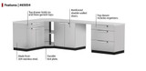 NEWAGE STAINLESS STEEL 184"W X 24"D OUTDOOR KITCHEN COMBO W/COUNTERTOPS & COVERS