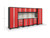 NEWAGE BOLD 3.0 RED 12 PIECE SET W/STAINLESS STEEL WORKTOP, LED LIGHTS & BACKSPLASH NEWAGE BOLD 3.0 RED 12 PIECE SET W/STAINLESS STEEL WORKTOP, LED LIGHTS & BACKSPLASH