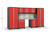 NEWAGE PRO SERIES 3.0 RED 8 PC SET W/STAINLESS STEEL WORKTOP, LED LIGHTS & BACKSPLASH NEWAGE PRO SERIES 3.0 RED 8 PC SET W/STAINLESS STEEL WORKTOP, LED LIGHTS & BACKSPLASH