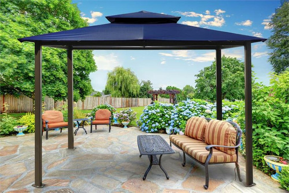 PARAGON OUTDOOR BARCELONA 10X12 GAZEBO WITH NAVY TOP