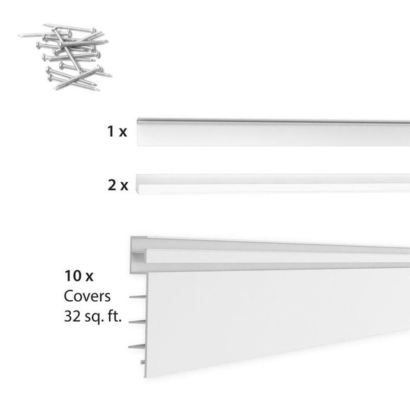 PROSLAT PVC SLATWALL MINI BUNDLE - WHITE