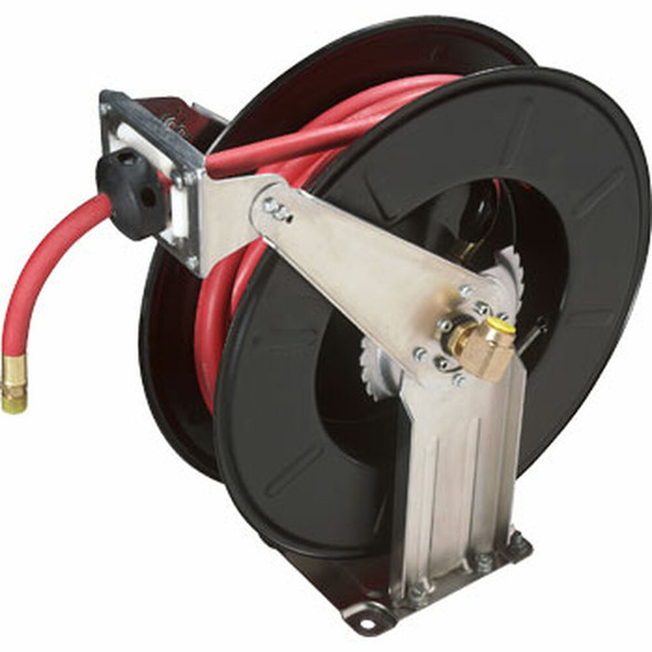 RANGER RH-50PL DUAL SUPPORT, SPRING REWIND HOSE REEL AND 50 / 300 PSI HOSE