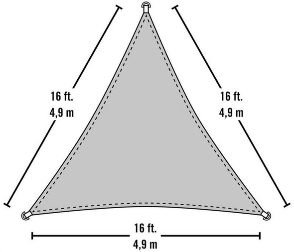 SHELTERLOGIC SHADE SAIL TRIANGLE - HEAVYWEIGHT 16 X 16 FT. SAND