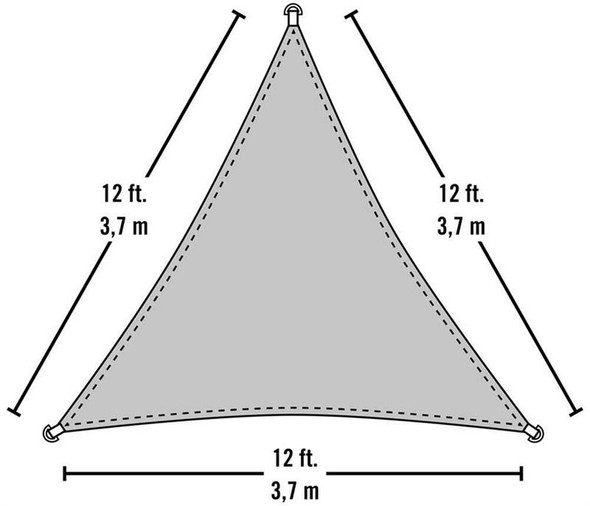 SHELTERLOGIC SHADE SAIL TRIANGLE - HEAVYWEIGHT 12 X 12 FT. SAND