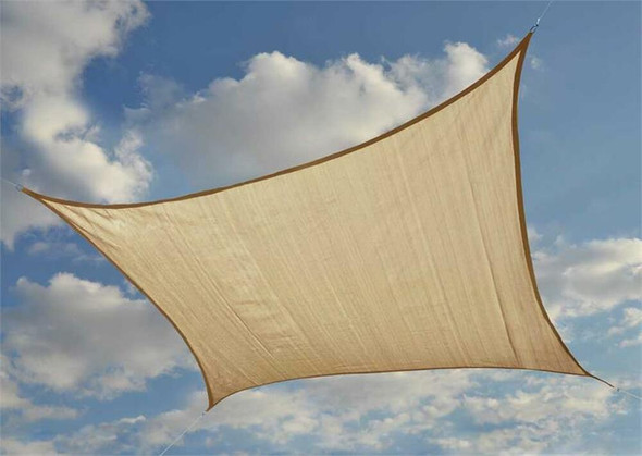 SHELTERLOGIC SHADE SAIL SQUARE - HEAVYWEIGHT 16 X 16 FT. SAND