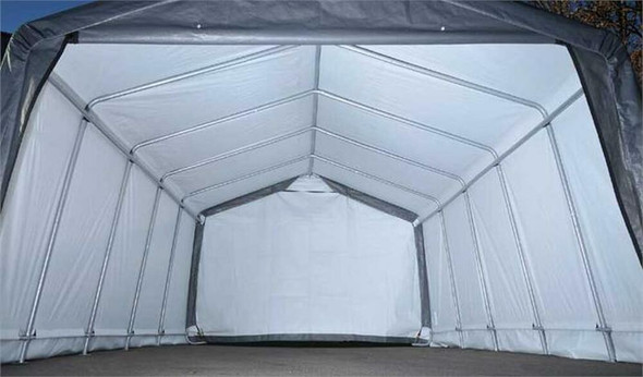 SHELTERLOGIC GARAGE-IN-A-BOX 12 X 20 X 8 FT. GREY COVER