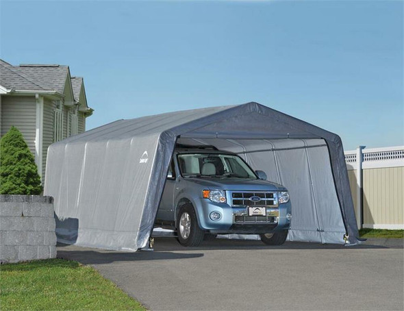 SHELTERLOGIC GARAGE-IN-A-BOX 12 X 20 X 8 FT. GREY COVER