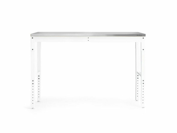 NEWAGE PRO SERIES 56" ADJUSTABLE HEIGHT STAINLESS STEEL WORKBENCH - WHITE