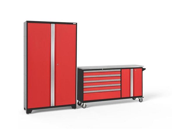 NEWAGE BOLD 3.0 2 PC SET W/STAINLESS STEEL WORKTOP - RED