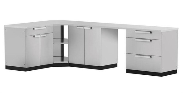 NEWAGE STAINLESS STEEL 184"W X 24"D OUTDOOR KITCHEN COMBO W/COUNTERTOPS