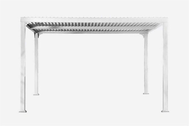 PARAGON OUTDOOR NOVARA 10X12 PERGOLA WITH LOUVERED CANOPY - WHITE