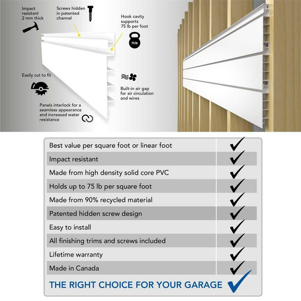 PROSLAT PVC SLATWALL MINI BUNDLE - LIGHT GRAY