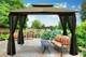 PARAGON OUTDOOR BARCELONA 10X12 GAZEBO WITH SAND TOP & MOSQUITO NETTING