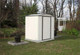 ARROW EZEE SHED STEEL STORAGE 6 X 5 FT. GALVANIZED LOW GABLE CREAM WITH CHARCOAL TRIM