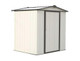 ARROW EZEE SHED STEEL STORAGE 6 X 5 FT. GALVANIZED LOW GABLE CREAM WITH CHARCOAL TRIM