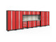 NEWAGE BOLD 3.0 RED 14 PIECE SET WITH STAINLESS STEEL WORKTOP, LED LIGHTS & BACKSPLASH