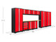 NEWAGE BOLD 3.0 RED 12 PIECE SET WITH BAMBOO WORKTOP & LED LIGHTS