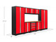 NEWAGE BOLD 3.0 RED 9 PIECE SET WITH BAMBOO WORKTOP & LED LIGHTS