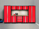 NEWAGE BOLD 3.0 RED 9 PIECE SET WITH BAMBOO WORKTOP & LED LIGHTS
