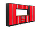 NEWAGE BOLD 3.0 RED 9 PIECE SET WITH BAMBOO WORKTOP & LED LIGHTS