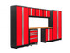 NEWAGE BOLD 3.0 RED 8 PIECE SET W/BAMBOO WORKTOP & LED LIGHTS