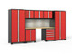 NEWAGE PRO SERIES 3.0 RED 8 PC SET W/BAMBOO TOP, LED LIGHTS & BACKSPLASH