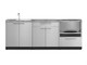 NEWAGE STAINLESS STEEL 4 PIECE OUTDOOR KITCHEN SINK SET WITH COUNTERTOP & COVERS