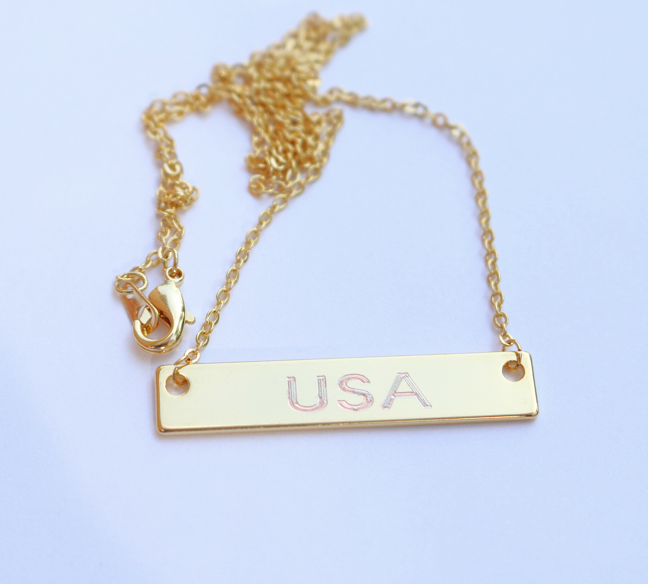USA Bar Necklace As Seen On Good 