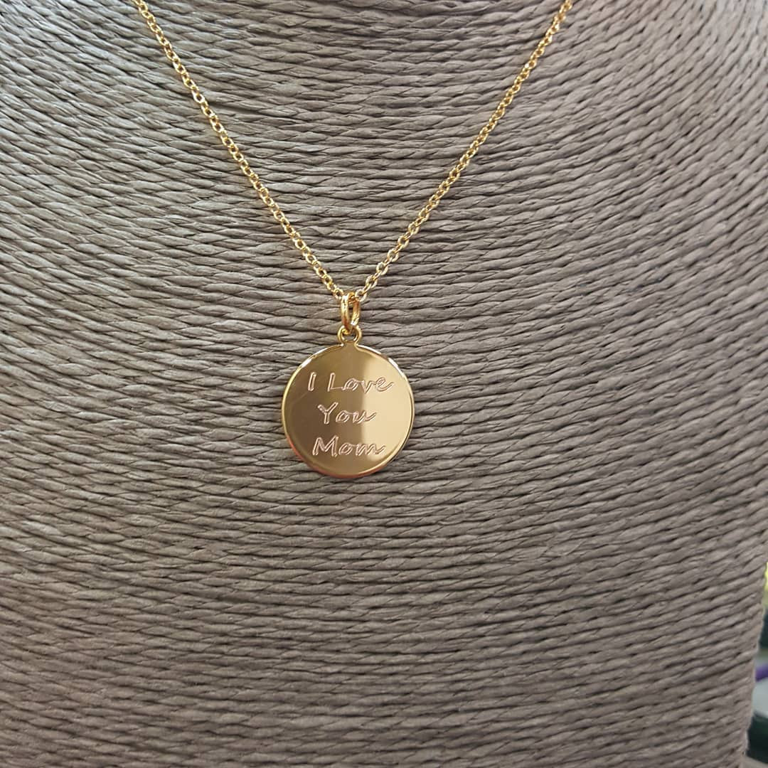 Custom Engraved Disc Necklace