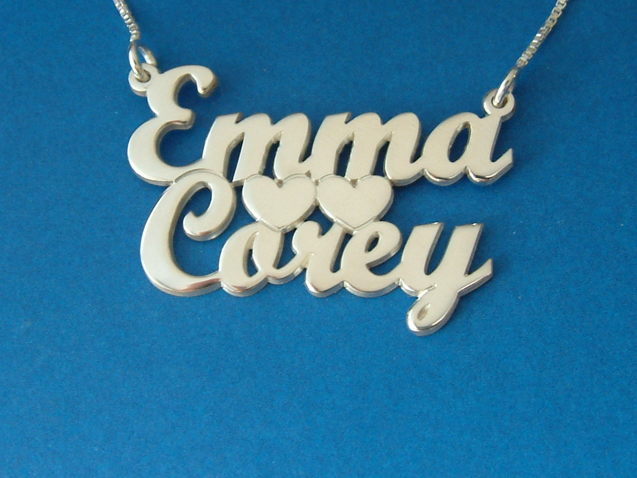 Two Name Necklace Personalized Name Pendant Nameplate Carrie