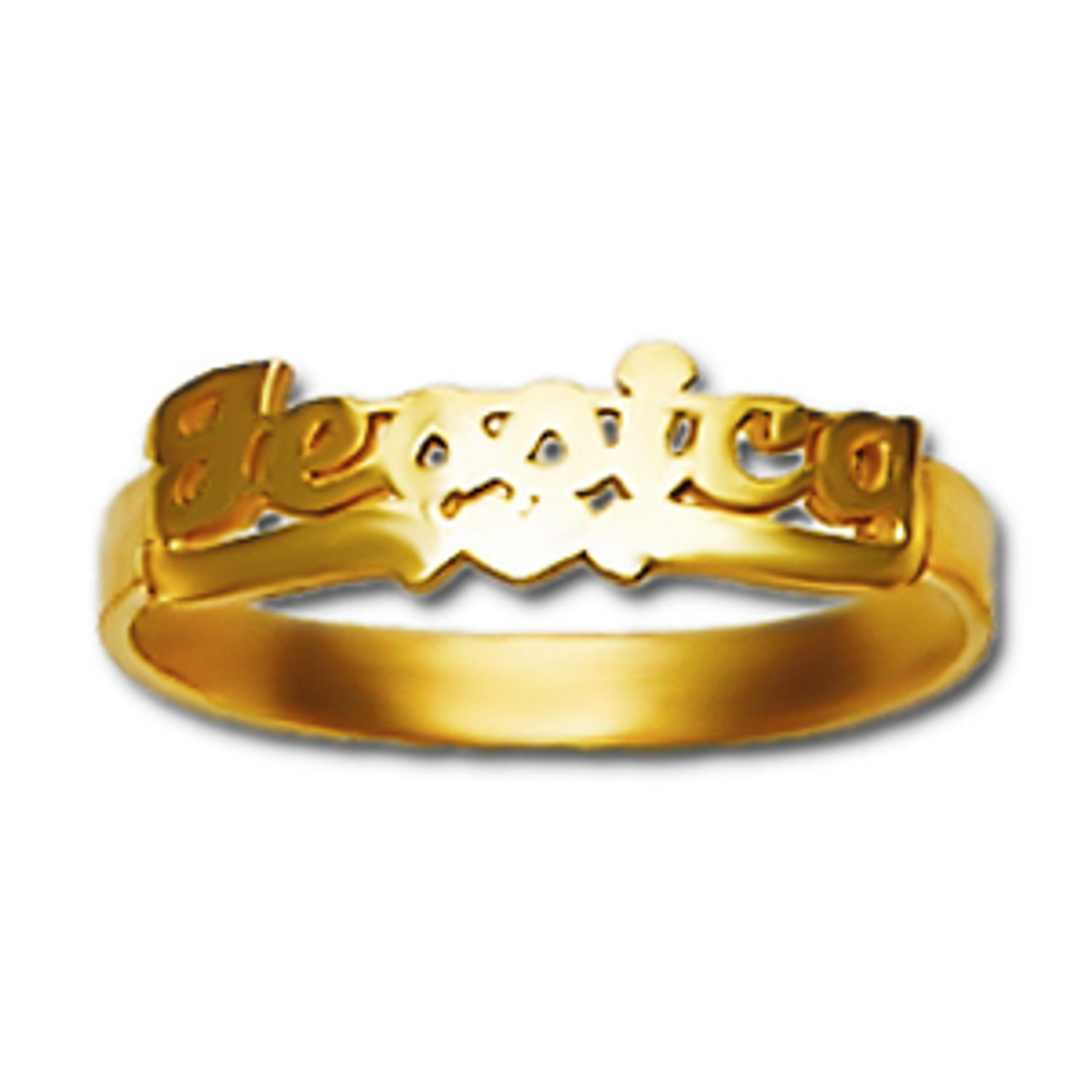 Gold Plated SILVER CUSTOMIZED Name Ring – Fran & Co. Jewelry Inc.